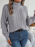 Ladies High Collar Long Sleeves Sweater 2128 - SWEETKAMA