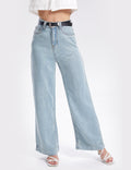 Ladies High Waist Straight Leg Denim Pants SKP284 - SWEETKAMA