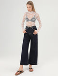 Ladies High Waist Straight Leg Denim Pants SKP284 - SWEETKAMA