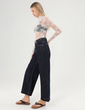 Ladies High Waist Straight Leg Denim Pants SKP284 - SWEETKAMA