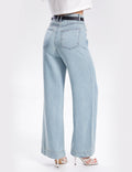 Ladies High Waist Straight Leg Denim Pants SKP284 - SWEETKAMA