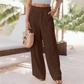 Ladies High Waist Stright Wide Leg Pants SKP9029 - SWEETKAMA