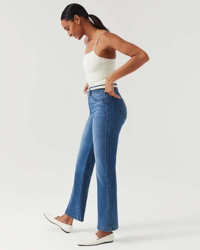 Ladies High Waisted Flare Denim Pants 925 - SWEETKAMA