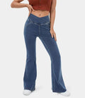 Ladies High Waisted Flare Denim Pants 997 - SWEETKAMA