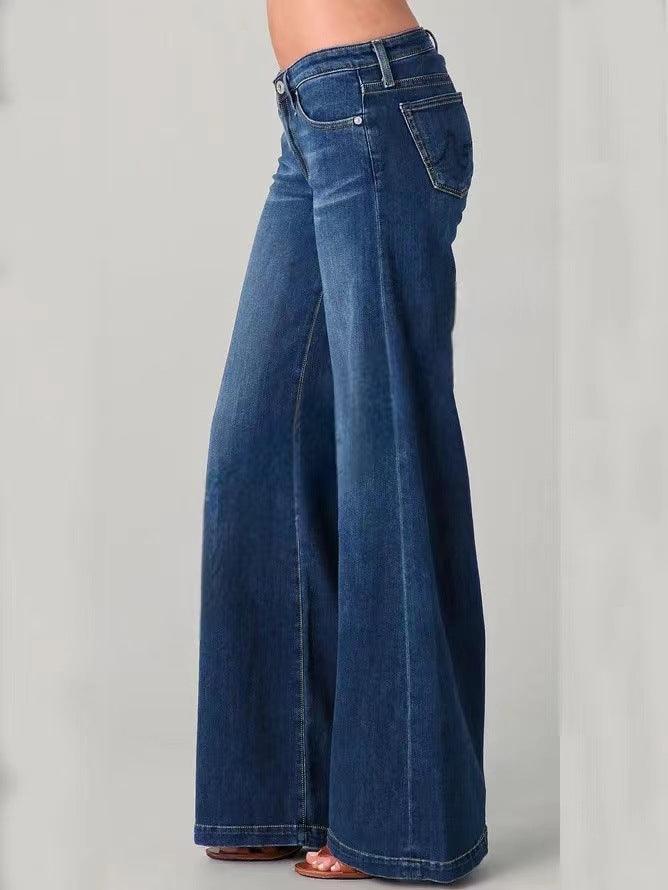 Ladies High Waisted Wide Leg Jeans 333333 - SWEETKAMA