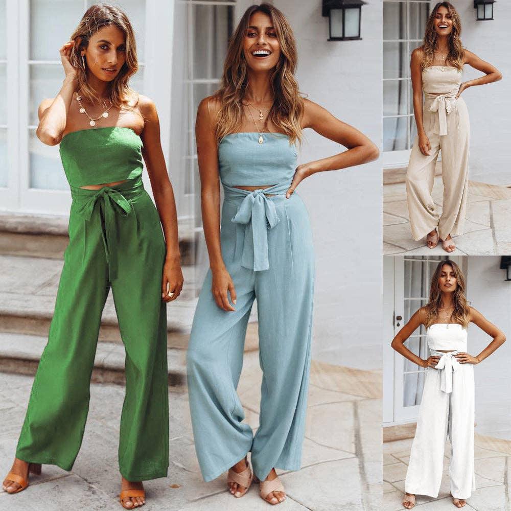 Ladies Hollow Out Daily Halter Strapless Jumpsuits LQ237 - SWEETKAMA