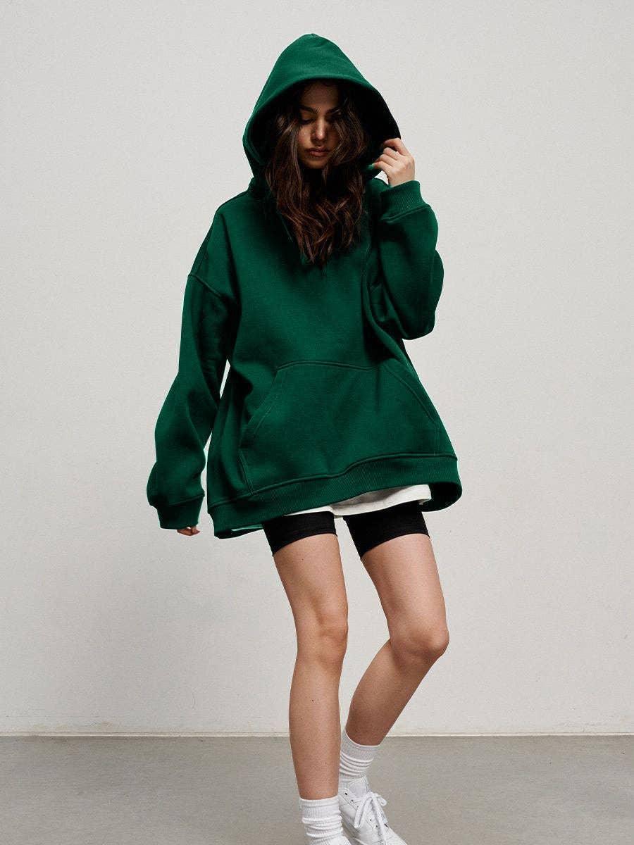 Ladies Hooded Long Sleeves Color Casual Hoodie WY0007 - SWEETKAMA