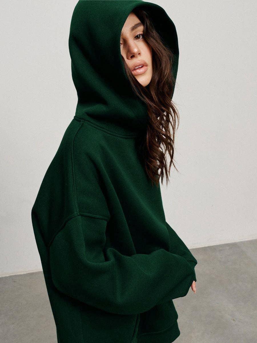 Ladies Hooded Long Sleeves Color Casual Hoodie WY0007 - SWEETKAMA