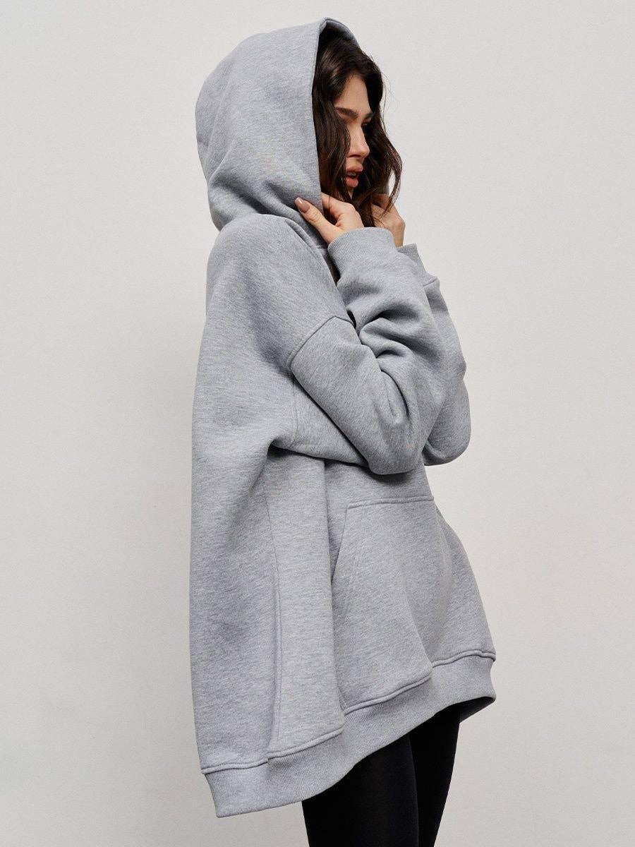 Ladies Hooded Long Sleeves Color Casual Hoodie WY0007 - SWEETKAMA