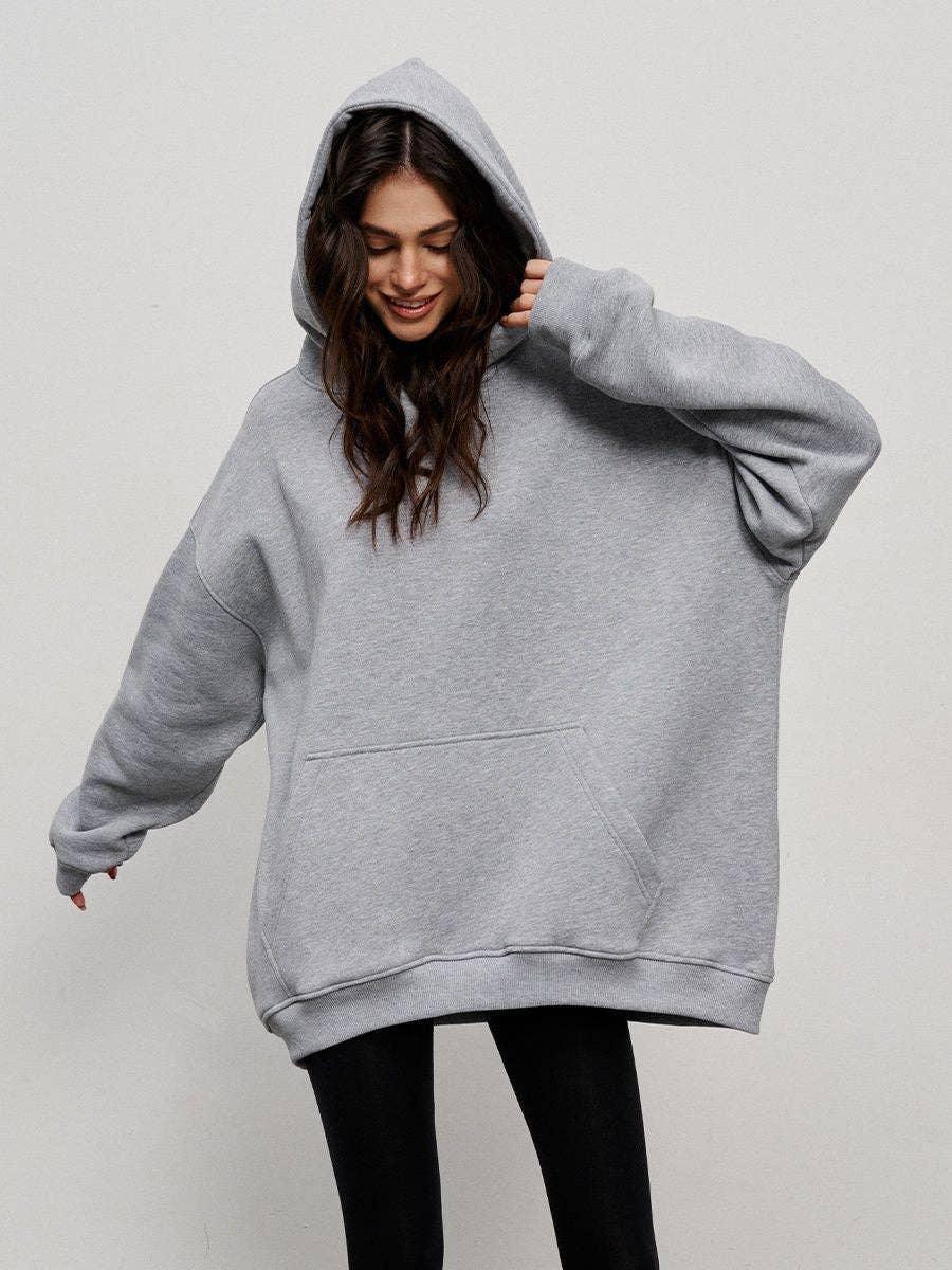 Ladies Hooded Long Sleeves Color Casual Hoodie WY0007 - SWEETKAMA