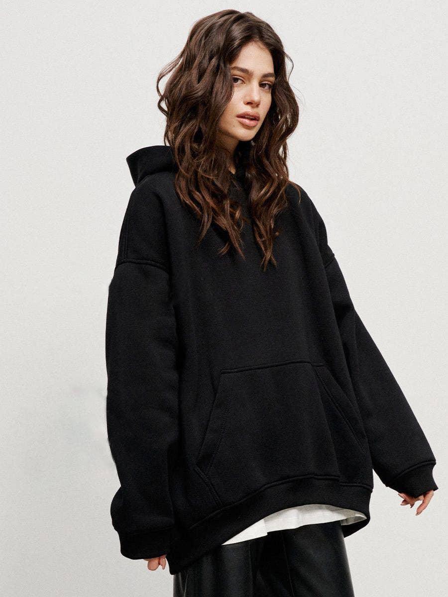 Ladies Hooded Long Sleeves Color Casual Hoodie WY0007 - SWEETKAMA