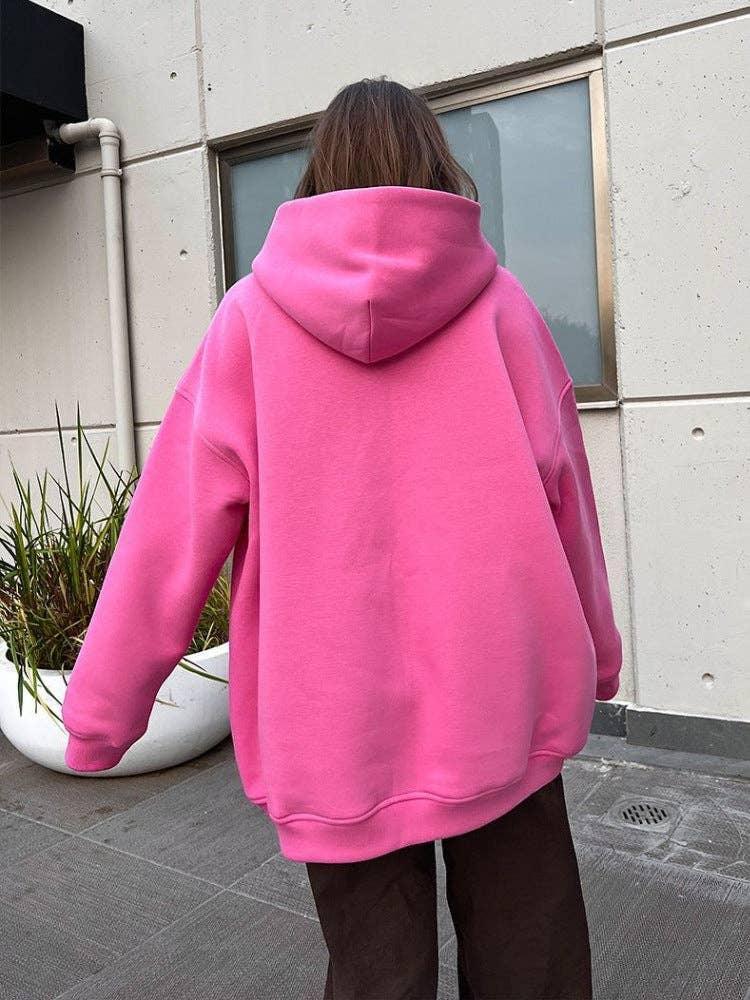 Ladies Hooded Long Sleeves Color Casual Hoodie WY0007 - SWEETKAMA