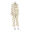 Ladies Lapel Bear Print Top Pants 2PCS Set 2SYCK3302B - SWEETKAMA