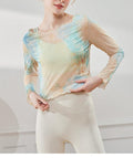 Ladies Long Sleeves Mesh Yoga Blouse 8628 - SWEETKAMA