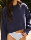 Ladies Long Sleeves Street Crop Pullover SKT514 - SWEETKAMA