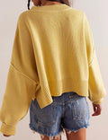 Ladies Long Sleeves Street Crop Pullover SKT514 - SWEETKAMA