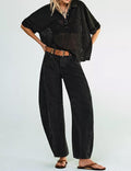 Ladies Mid Rise Wide Leg Barrel Jeans SKP522 - SWEETKAMA