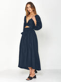 Ladies Mid Sleeves Daily Reversible Midi Dress GQPL - SWEETKAMA