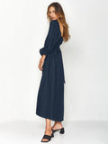 Ladies Mid Sleeves Daily Reversible Midi Dress GQPL - SWEETKAMA