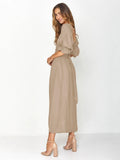 Ladies Mid Sleeves Daily Reversible Midi Dress GQPL - SWEETKAMA