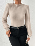 Ladies Mock Neck Ribbed Knit Sweater G1055 - SWEETKAMA