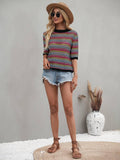 Ladies Multicolor Hallow Out Knit Blouse E2228 - SWEETKAMA