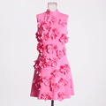 Ladies Pink 3D Flower Design Sleeveless Mini Dress SKX1777 - SWEETKAMA