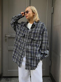 Ladies Plaid Print Long Sleeves Shirt CY0035 - SWEETKAMA