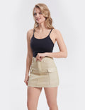 Ladies Pocket Solid Color Denim Mini Skirt SKS318 - SWEETKAMA