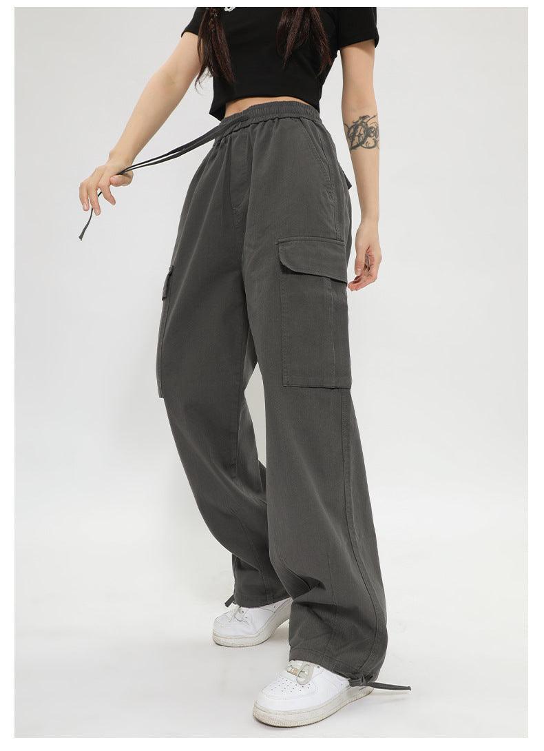 Ladies Pocket Wide Leg Cargo Pants 994 - SWEETKAMA