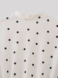 Ladies Polka Dot Print Lantern Sleeves Midi Dress QP233 - SWEETKAMA