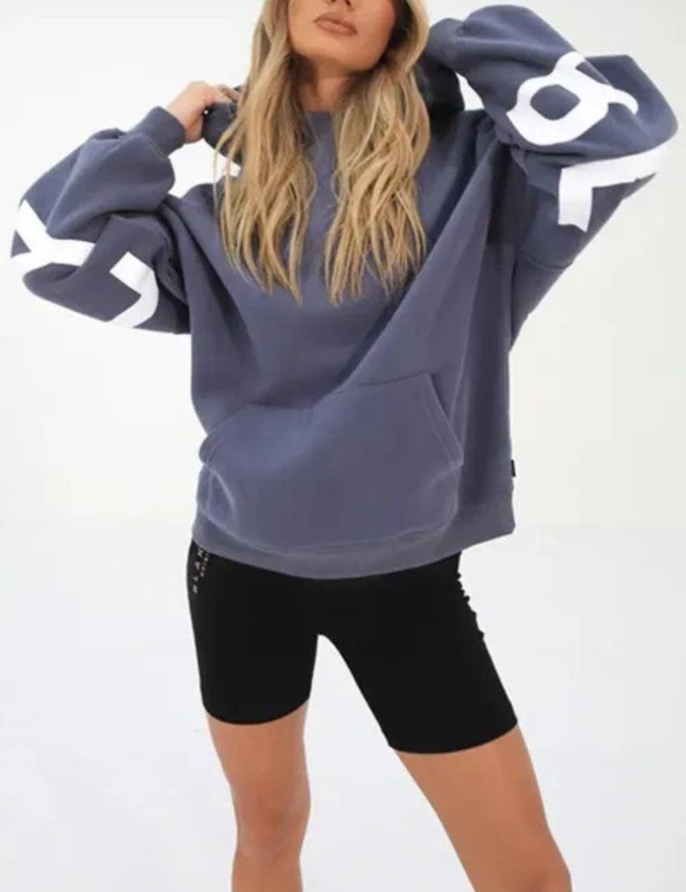 Ladies Print Long Sleeves Hoodie Sweatshirt 8888 - SWEETKAMA