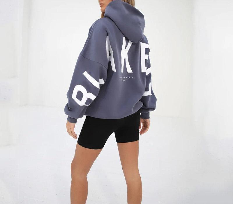 Ladies Print Long Sleeves Hoodie Sweatshirt 8888 - SWEETKAMA