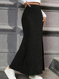 Ladies Ribbed Knit Front Button Skirt LA5040# - SWEETKAMA