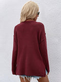 Ladies Round Neck Button Knit Sweater E2197 - SWEETKAMA