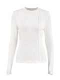 Ladies Round Neck Slim Fit Daily Casual Blouse TX1372 - SWEETKAMA