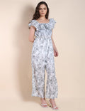 Ladies Ruffle Floral Print Jumpsuit SKJ494 - SWEETKAMA