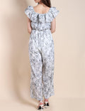 Ladies Ruffle Floral Print Jumpsuit SKJ494 - SWEETKAMA