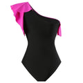 Ladies Ruffle Shoulder One-piece Swimsuit with Cover Y189 - SWEETKAMA