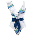 Ladies Ruffles One Piece Swimwear with Skirt Cover Y100 - SWEETKAMA