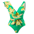 Ladies Ruffles One Piece Swimwear with Skirt Cover Y100 - SWEETKAMA