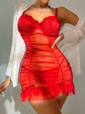 Ladies See Through Lingerie Set Wrinkle Chemise 1010012 - SWEETKAMA