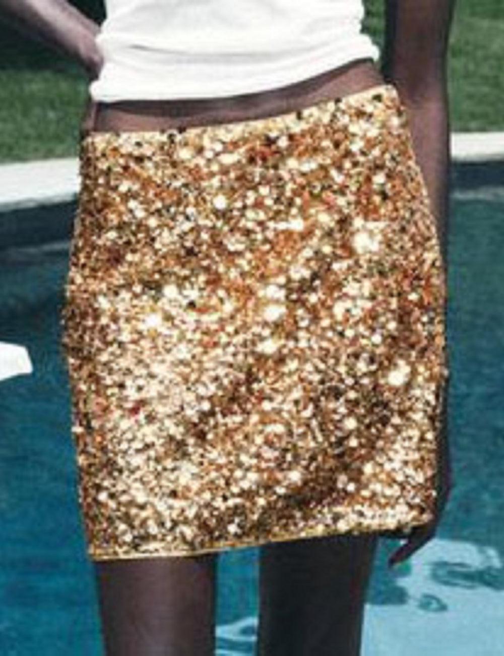 Ladies Sequin A-Line Mini Skirt SKS2408 - SWEETKAMA