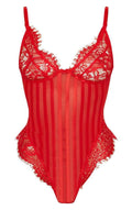 Ladies Sexy Lace Striped Teddy W365 - SWEETKAMA