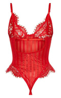 Ladies Sexy Lace Striped Teddy W365 - SWEETKAMA