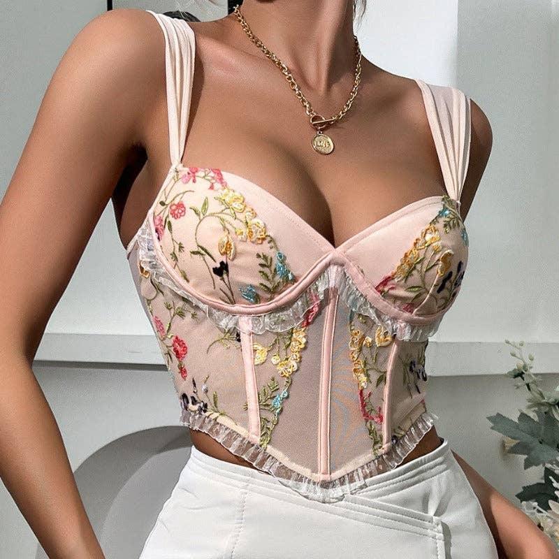 Ladies Sexy Lace V-Neck Corset K0314 - SWEETKAMA