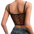 Ladies Sexy See Through Dot Mesh and Lace Corset K0247 - SWEETKAMA