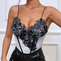 Ladies Sexy V-Neck String Shoulder Lace Corset K0192 - SWEETKAMA