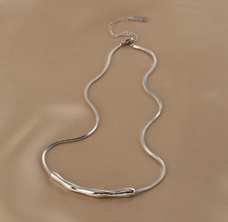 Ladies Silver Plated Snake Chain Necklace SKAJ014 - SWEETKAMA