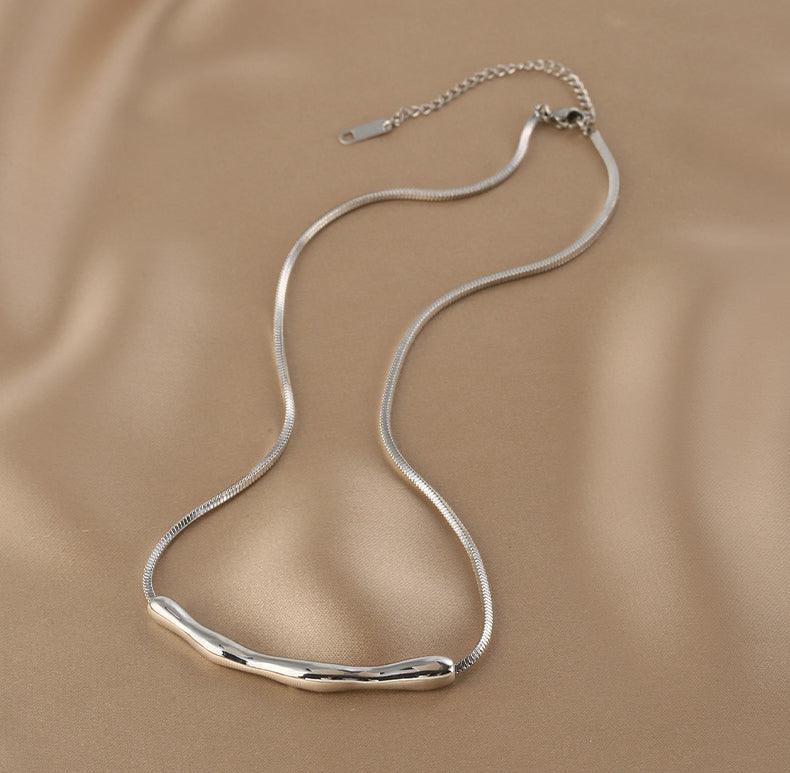 Ladies Silver Plated Snake Chain Necklace SKAJ014 - SWEETKAMA